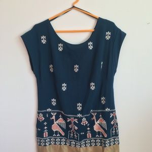 Blue & Gold embroidered dress